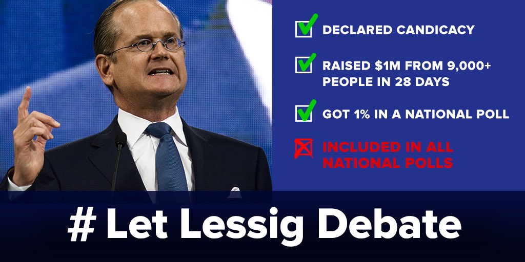 NMatthews22's tweet image. @DWStweets @orlandomayor #ElectionDay #DemDebate #LetLessigDebate