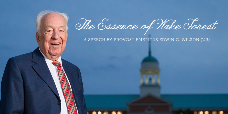 Provost Emeritus Edwin G. Wilson (’43) explains #WFU’s tradition of friendliness and honor. wakefo.rest/1u8Elaw