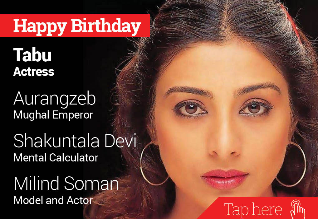  newsflicks: Happy Birthday Tabu, Aurangzeb, Shakuntala Devi, Milind Soman 