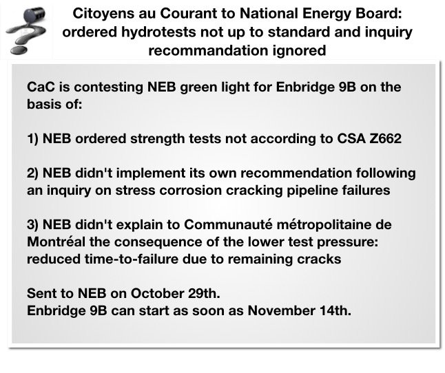 citoyenscourant's tweet photo. We contest #NEB decision for Enbridge #line9b: test below standard, ignored recommendation https://t.co/Xj7wJs3wTg https://t.co/gPJBqrr3u9