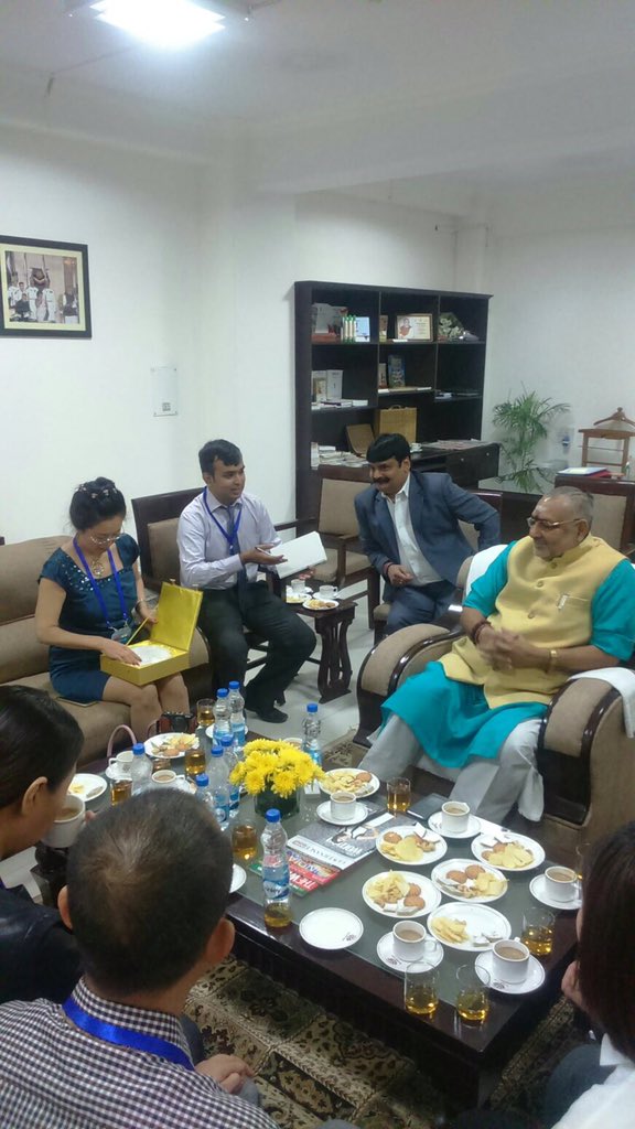 girirajsinghbjp's tweet photo. Back to work.In office from yesterday.Met Chinese deligation they r eager to invest under make in india. @minmsme https://t.co/vwnLFbXATK