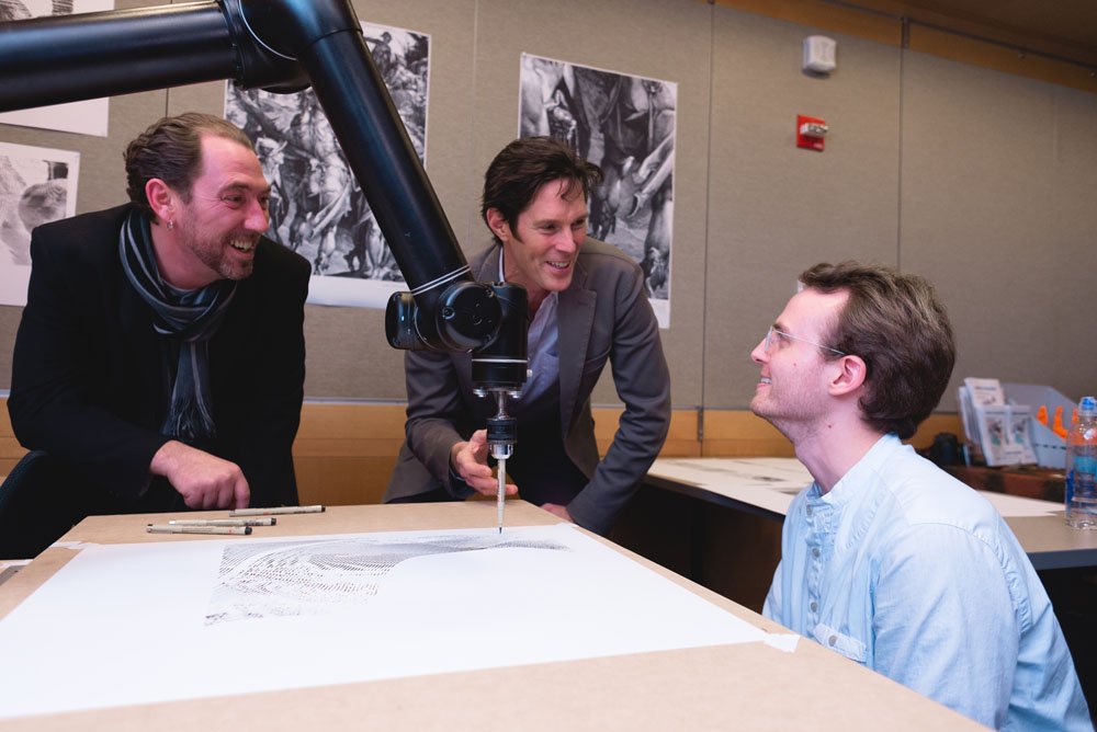 nyc_robotics's tweet photo. Working with the robot  #design #architecture #engineering #abbrobots #robarch #robotics #research #pi_fab https://t.co/TototalJ3A