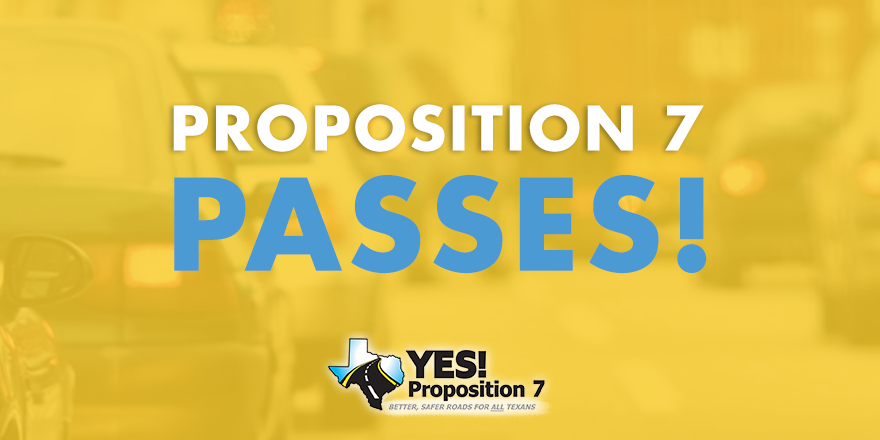 TexansForProp7's tweet photo. Proposition 7 passes! #txlege https://t.co/4eT8A9iUb3