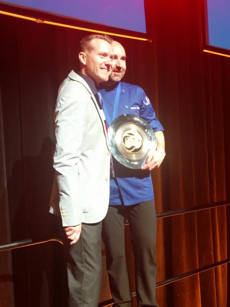 And the winner of @GoldMedalPlates #yyc... <a href="/ChefMattBatey/">Matthew Batey</a> of <a href="/thenashyyc/">The Nash</a>! Good luck in Kelowna! #GMP2015 #RoadToRio