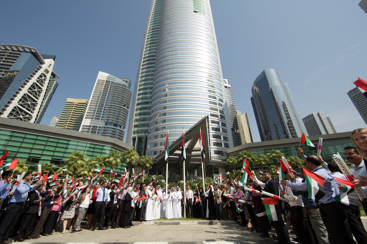DMCCAuthority's tweet photo. #TeamDMCC held the #UAEFlag high as a show of unity to mark Flag Day.Thank you for featuring us @TheNationalUAE​. https://t.co/kGT3E6L4Kf
