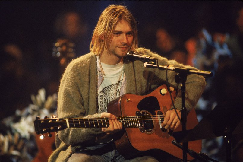 GQStyle's tweet photo. Kurt Cobain's iconic 'Unplugged' cardigan can be yours https://t.co/OKr8xtj6ea https://t.co/esVvxeqDla