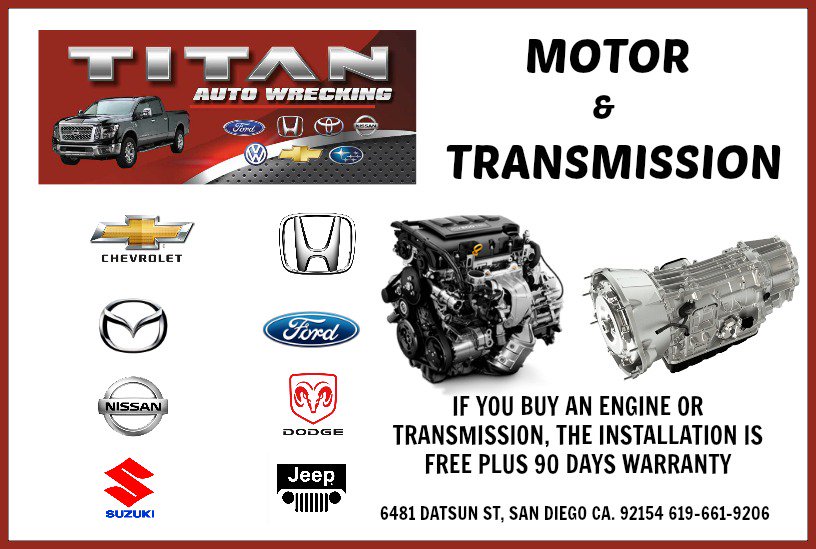 TitanAutoWreck's tweet photo. #SanDiego #Motor @TitanAutoWreck 
#free #installation https://t.co/PnTrvjmVCg