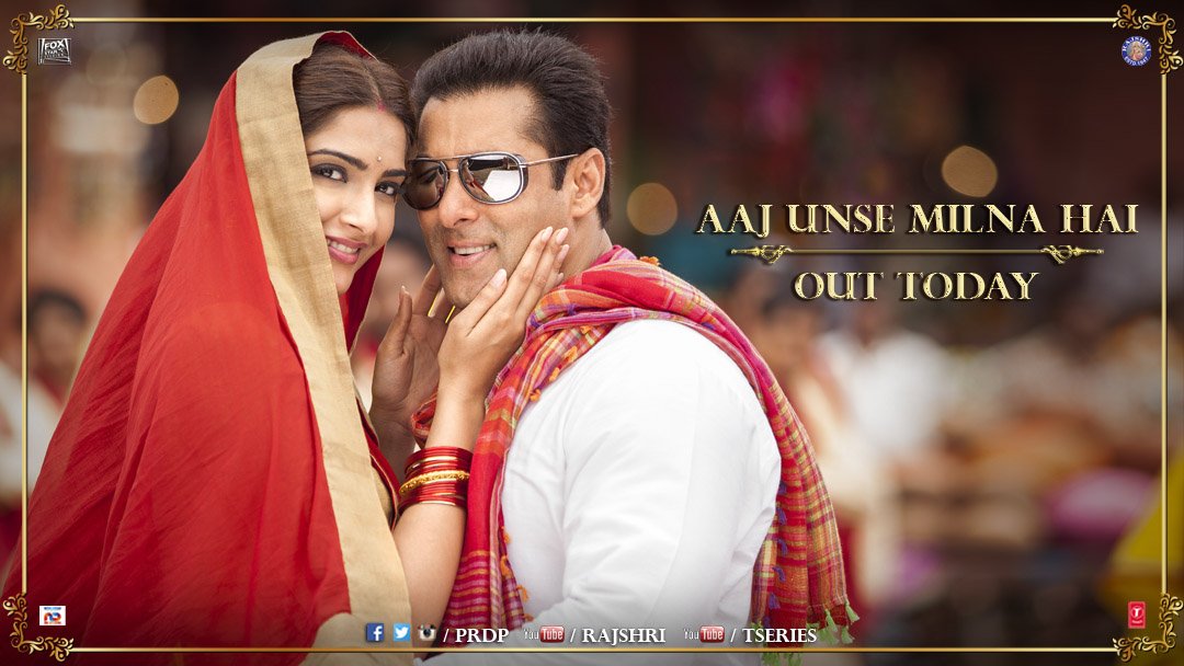 rajshri's tweet photo. Aaj Unse Milna Hoga because #AajUnseMilnaHai song out! 

@prdp @BeingSalmanKhan @sonamakapoor @foxstarhindi https://t.co/NcHv9I3WYp