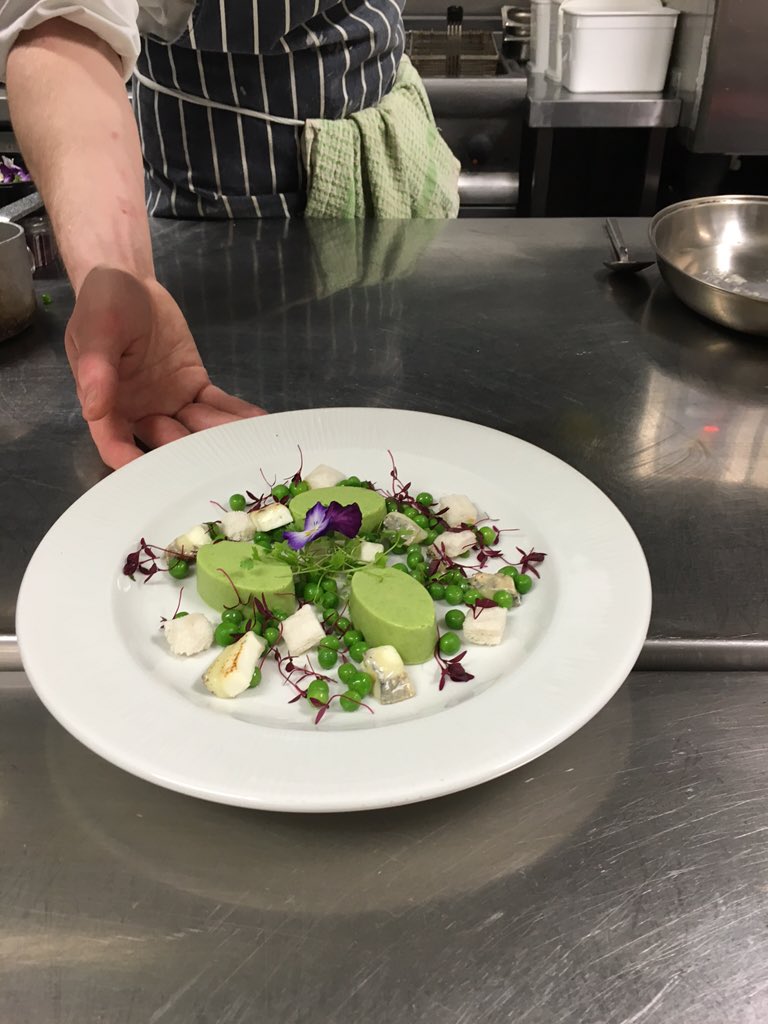 Here is our sumptuous Garden Pea Panna Cotta starter from our Ala Carte menu <a href="/Number10Hotel/">Number 10 Hotel</a>