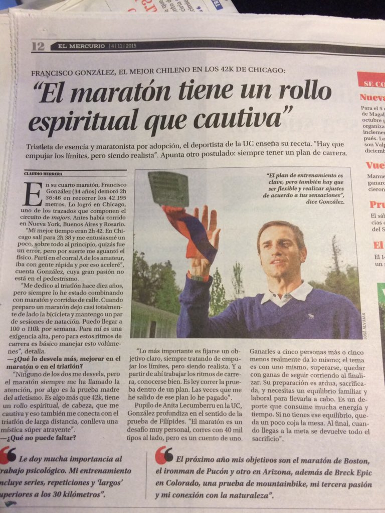 triatlonuc's tweet photo. Felicitaciones @francigonzalez muy buen reportaje. https://t.co/wZUPKWgcV2