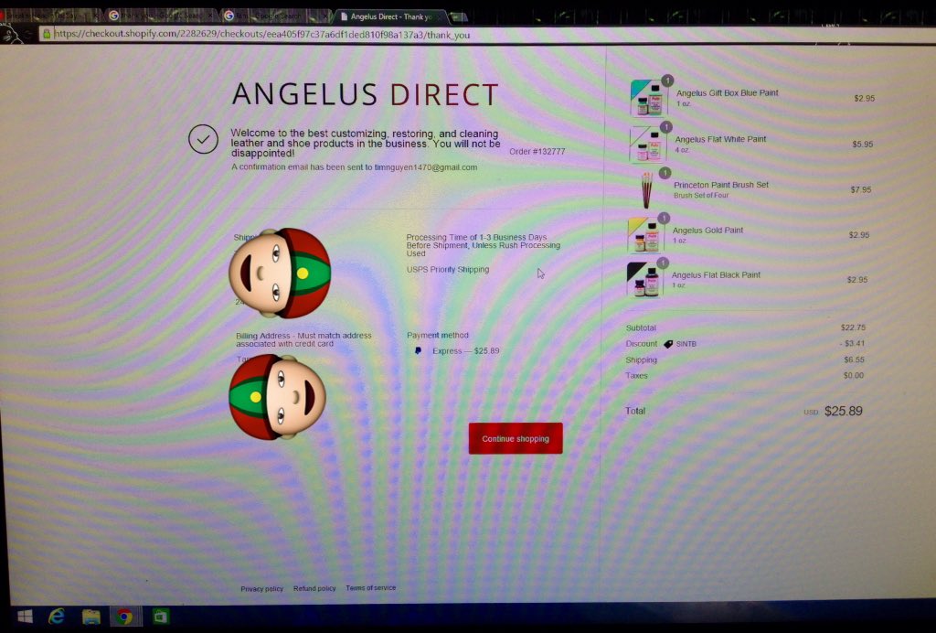 newwhens's tweet photo. Had to repost because of addy issues but, same thing if you trying to save money on Angelus. Use #SiNTB https://t.co/FMH7LpHx5L