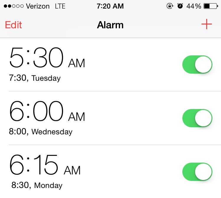 M_Brockk's tweet photo. Mon-Wed classes are worth it, but these early mornings are kickin my ass 😲 https://t.co/zierCtHplA