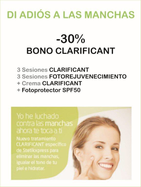 StetikXpressPla's tweet photo. ¡DI ADIÓS A LAS MANCHAS CON CLARIFICANT!Tratamiento despigmentante contra las manchas de tu rostro.Ahora,-30% de DTO https://t.co/ryD57gHOCk