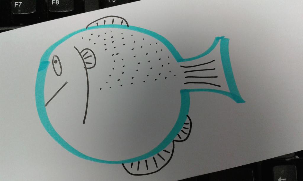 hilary_wolfe's tweet photo. My fish from this week's #howtodraw @scriberian. (Think maybe I need to learn how to draw a vase first!) https://t.co/dOgRByAxX9