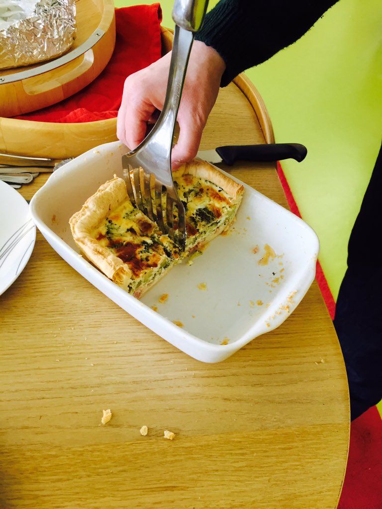 we_are_synergy's tweet photo. The Great Synergy Bake Off continues with @MattLewis___savoury entry... #BrocolliStiltonBaconQuiche #synergybakeoff https://t.co/m64X63ZaU3