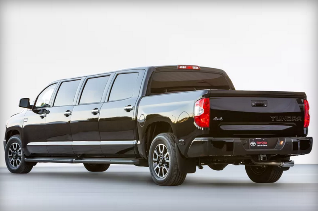 bobbydotson2062's tweet photo. RT https://t.co/cR0O8S8aLW 26-foot-long limo pick-up truck...well, why not? Custom #Toyota's make waves at #SEMA2… https://t.co/VxgCYgslkz