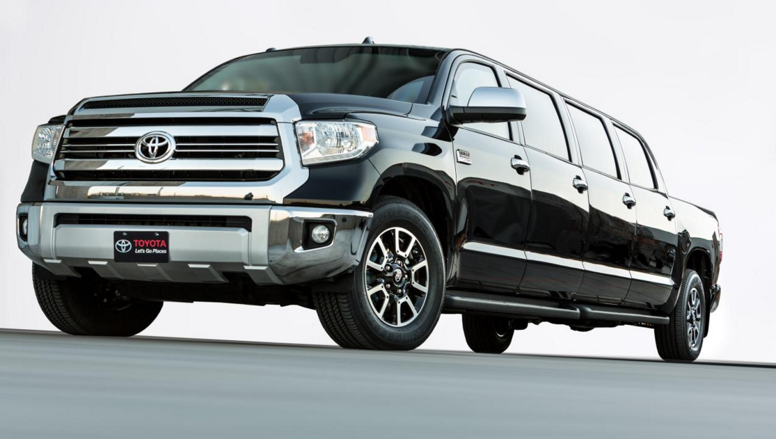 bobbydotson2062's tweet photo. RT https://t.co/cR0O8S8aLW 26-foot-long limo pick-up truck...well, why not? Custom #Toyota's make waves at #SEMA2… https://t.co/VxgCYgslkz