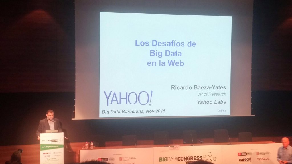 trescom_agencia's tweet image. Ya estamos escuchando la keynote de Ricardo Baeza-Yates sobre los desafíos del Big Data en la web #coebigdata