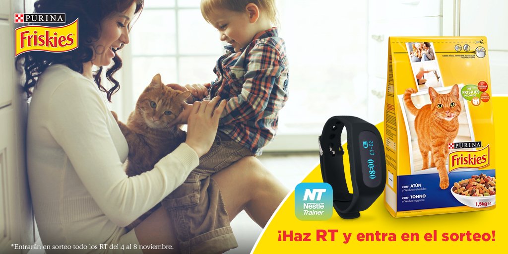 Únete al #RetoFriskies: ¡Haz RT si te encantan las tardes tranquilas con tu gato y gana la pulsera #NestleTrainer!