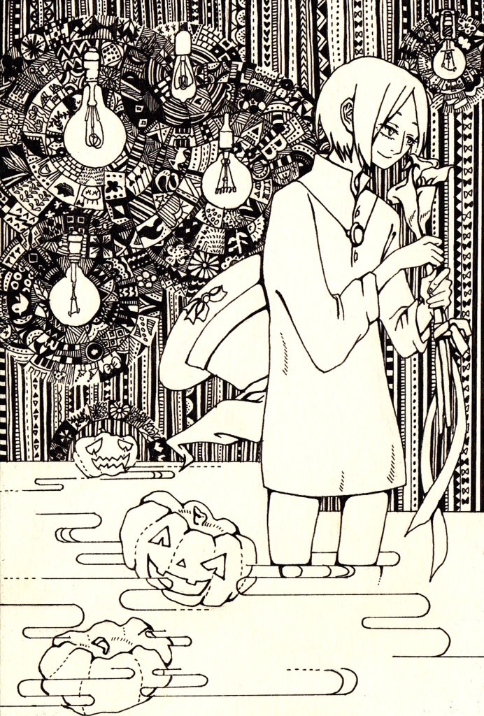 ハロウィンはこんな感じで塗り終わりませんでした…;-(
そしてスペルを間違える
hallo→がhallowになってます…すんません
 #ハロウィンシーズン創作クラスタフォロー祭 