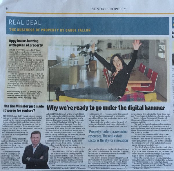 PropertygateHQ's tweet photo. Great article in the @SundayIndy on Ireland's property sector going under the digital hammer #property #RealEstate https://t.co/LR4d6Hz8IA
