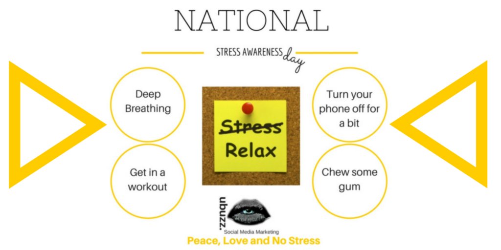 ubuzzmedia's tweet photo. It's #NationalStressAwarenessDay ! peace, love and no stress today #ubuzz #ubuzzsocialmedia #windsor #smm #calmness https://t.co/N7wfQF4Hud