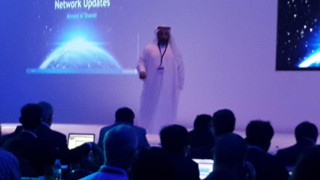 ThurayaTelecom's tweet photo. CTO Ahmed Al Shamsi on the opening day of #Thuraya #PDF2015 https://t.co/WyyRNezoqQ