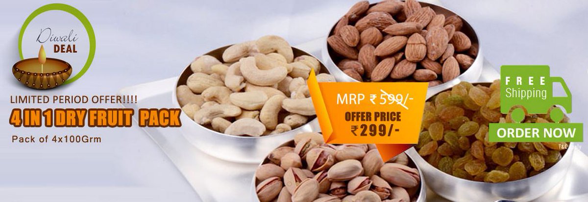 CouponSnip's tweet photo. 4 In 1 Dry Fruit Temptation at Rs.299 #SweetsInbox

https://t.co/qD710tkp2C

#Festive #Diwali #Diwali2015 https://t.co/YhEpv3U2V2