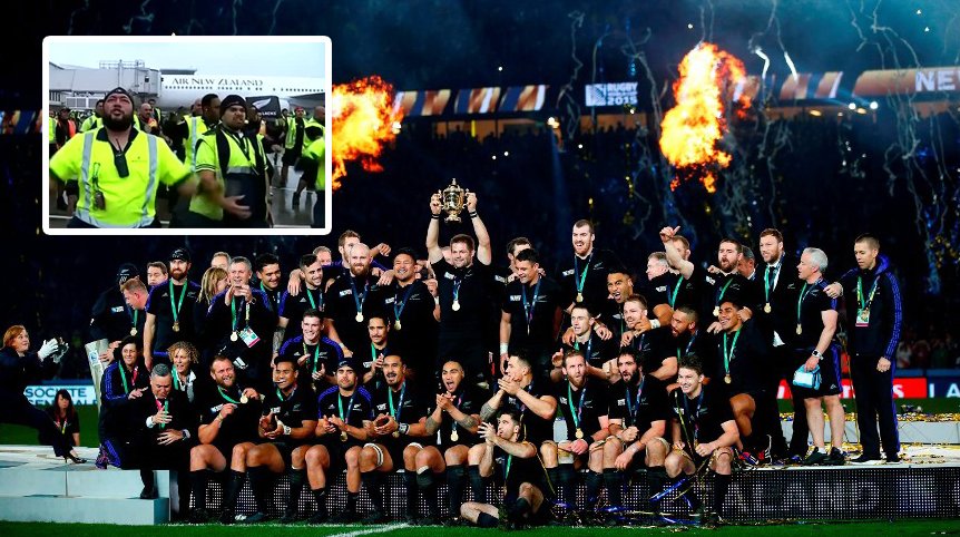 Independent_ie's tweet photo. #VIDEO: All Blacks receive homecoming haka from airport workers https://t.co/5nhACeuLep #NZL #allblacks https://t.co/eIZ1so7IPw