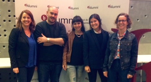 L'equip de la primera sessió d'#alumnialesaules aquest matí amb <a href="/PatrickurbanoR/">Patrick Urbano</a> <a href="/Adelagenis/">Adela Genís</a> <a href="/Beatort/">Beatriz Tort</a> <a href="/MartaArmengou/">Marta Armengou Escala</a>