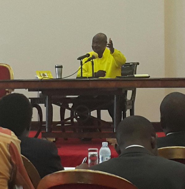 newvisionwire's tweet photo. MUSEVENI: You are saying you are "Go Forward".. we have been moving forward, been doing it for a long time. #PressC https://t.co/wbdumE5JA6