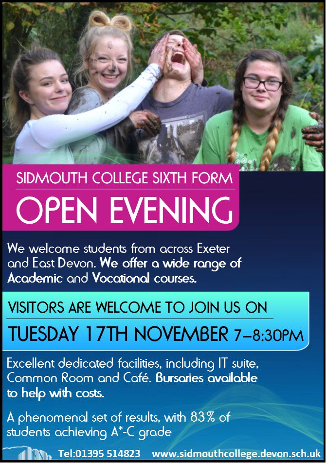 SIXTH FORM OPENING EVENING
Tuesday 17th November 7:00-8:30PM