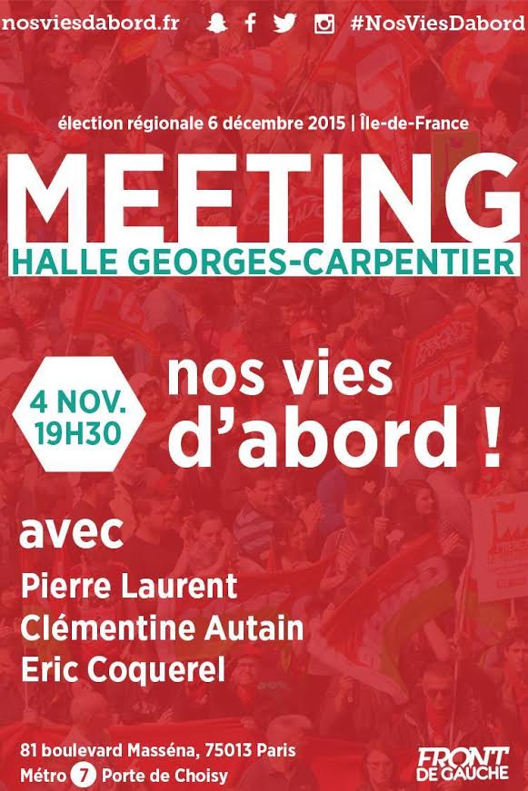 PgParis18's tweet photo. Ce soir 19h à la Halle Carpentier, c'est le grand meeting de campagne de @NosViesDabord ! https://t.co/Qxj0xXVJCT