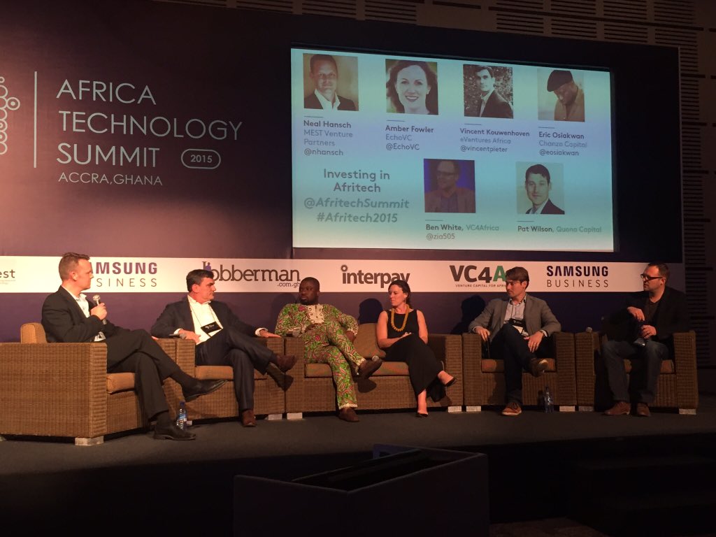 Panel Investing in Afritech with <a href="/nhansch/">Neal Hansch</a> <a href="/vincentpieter/">vincent kouwenhoven</a> <a href="/EchoVC/">EchoVC Partners</a> <a href="/eosiakwan/">Eric Osiakwan</a> <a href="/zia505/">Ben</a> and Quona Capital #afritech2015