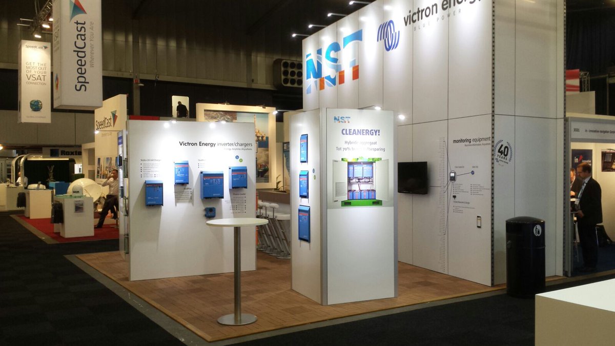NSTBV's tweet photo. De laatste innovaties op het gebied van mobiele energie: stand 3320 #Europort2015 @Victron_Energy . en @NSTBV https://t.co/BmrJx95HA7