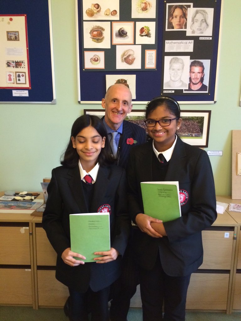 Two Yr7 students meeting with Mr Hudson at break to be congratulated on their great Geography work <a href="/RLSGeography/">RLS Geography</a>