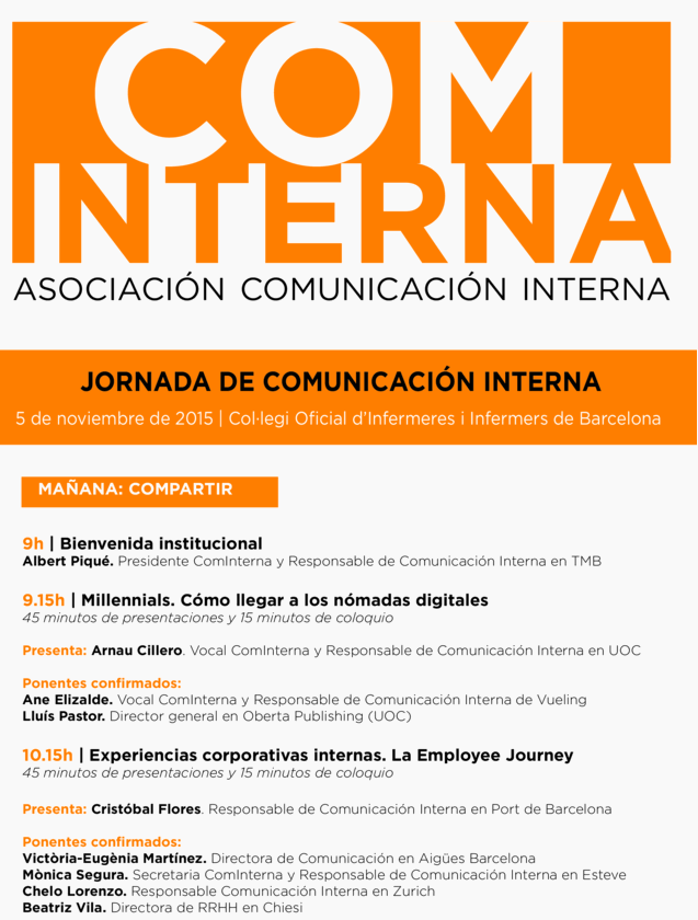 ZurichSeguros's tweet image. Mañana Zurich participa en el panel de expertos de #ComInterna , jornada de @InternalCom ¡A compartir experiencias!