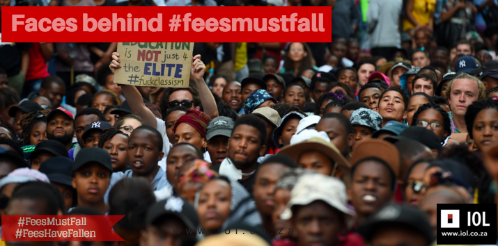 IOL's tweet photo. Faces behind #FeesMustFall #FeesHaveFallen movement. Follow our liveblog https://t.co/JcmcQW9xO5 https://t.co/4R5kpbN6J3