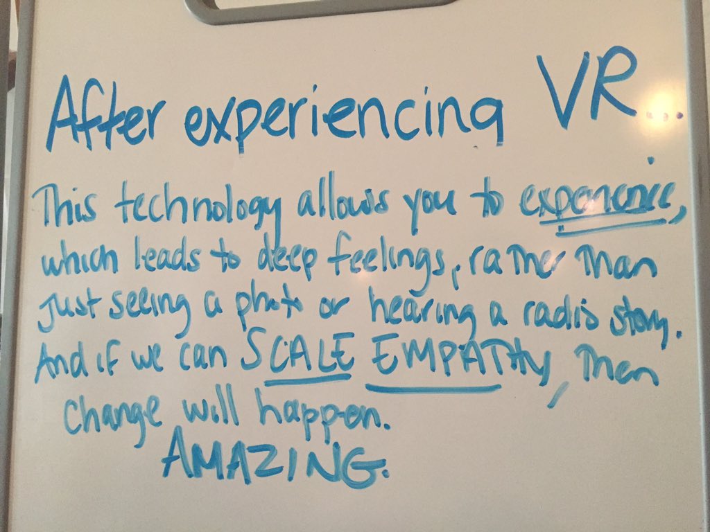 alexfiorillo's tweet photo. Experience --> empathy --> action --> change. Thank you, virtual reality. @oculus @poptech @facebook #poptech https://t.co/u6U8eO9VQz