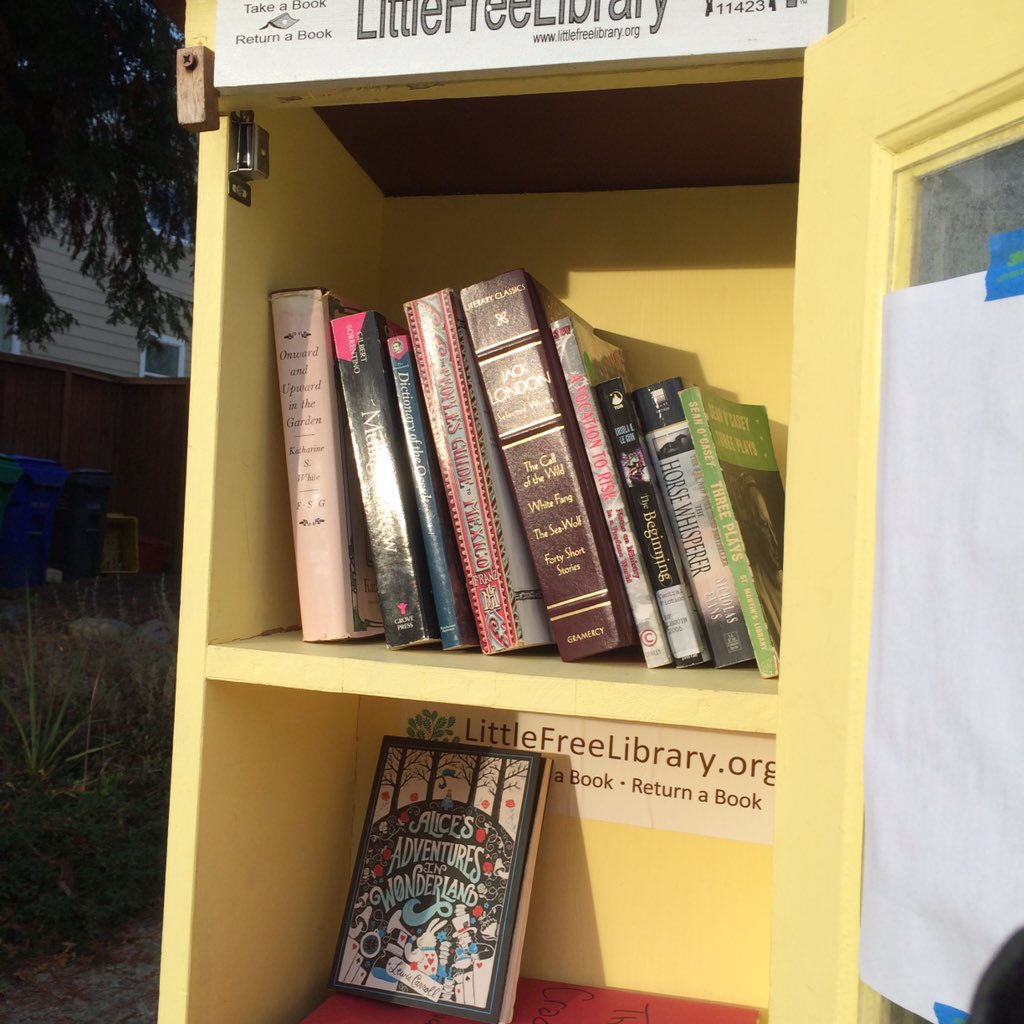 MarianLiberryan's tweet photo. Day 43 Great City|Great Read Alice in a @LtlFreeLibrary in PDX @KCLibrary @acornsandnuts @MCPLMO #alicekc #Alice150 https://t.co/oWc197yI6L