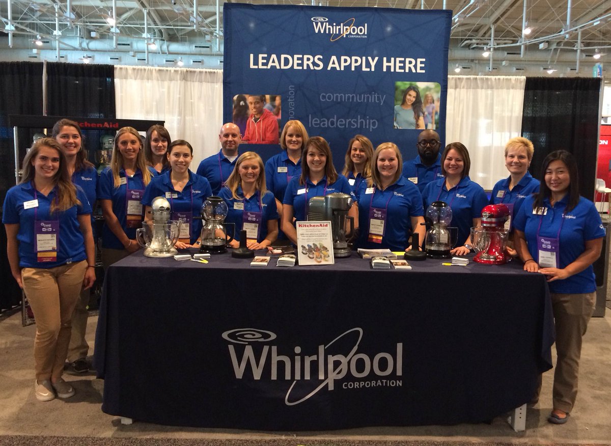 WhirlpoolCorp's tweet photo. Proud to have a dedicated group supporting women #BeThatEngineer at #WE2015. Stop by booth #934 https://t.co/zta30LVowc