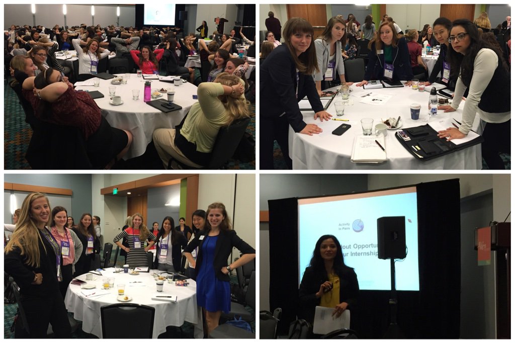 NovelNicole's tweet image. "If you never hear no, you're not asking for enough." -@selenarezvani
Power poses &amp;amp; negotiation lessons! #WE15 #CLI