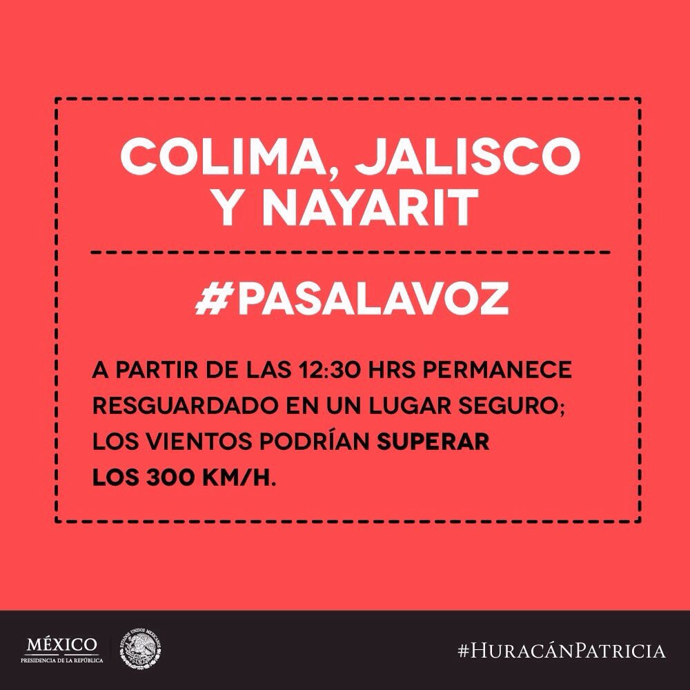 cultura_mx's tweet photo. Compartimos esta información sobre el #HuracánPatricia: https://t.co/b4Y7rDMOCe