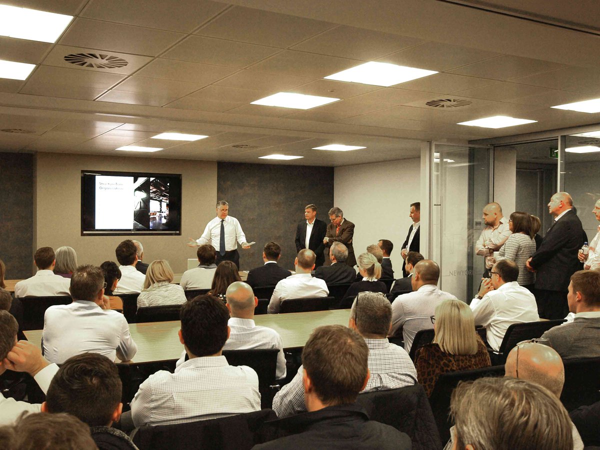 StructureTone's tweet photo. @jkdonaghy & Bob Mullen attend #StructureToneUK's first Town Hall meeting in their new office in @LondonEngland https://t.co/1CMcSrn1DF
