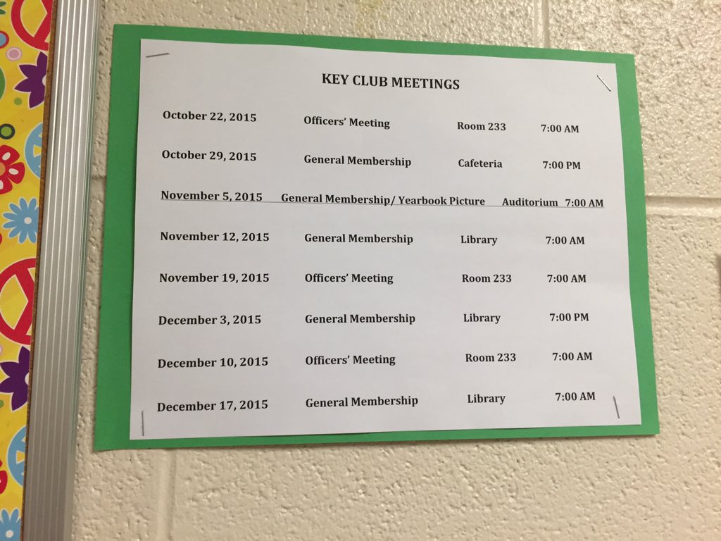 KeyClubCC's tweet photo. Here's a list of our meetings for the end of 2015! https://t.co/JnUZEiIeP3