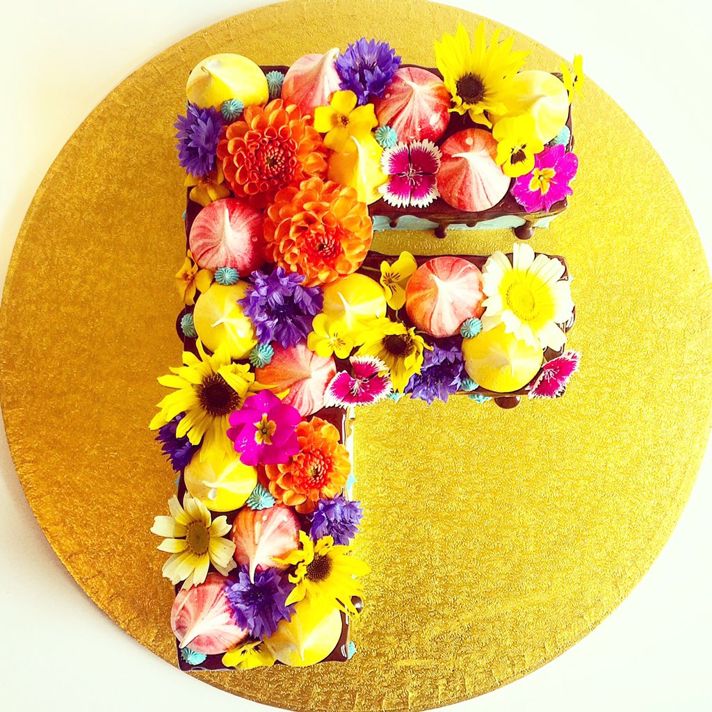 F is for FRIDAY!! Introducing the brand new <a href="/FondantFox/">Fondant Fox</a> and <a href="/Meringue_Girls/">Meringue Girls</a> Electro FLORAL letter CAKE! 🌺💗🌺💗🌺