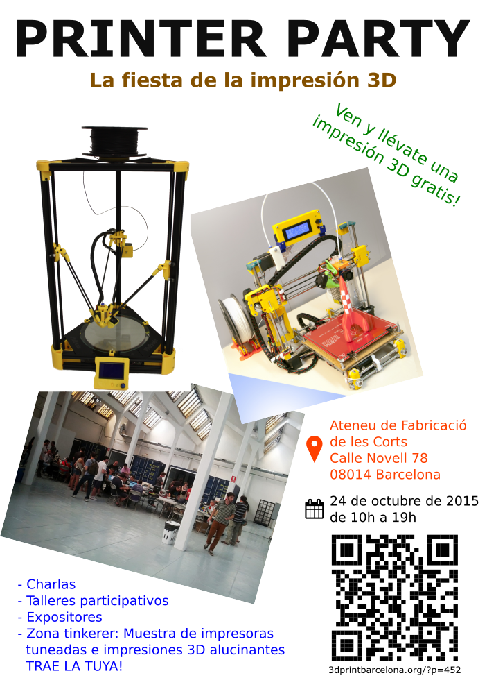 Stalactite3d's tweet photo. Mañana estaremos en la #printerpartybcn que se hará en Ateneu de Fabricació de Les Corts! #gratis #BCN #3dprinting https://t.co/Vz8N4io0PM
