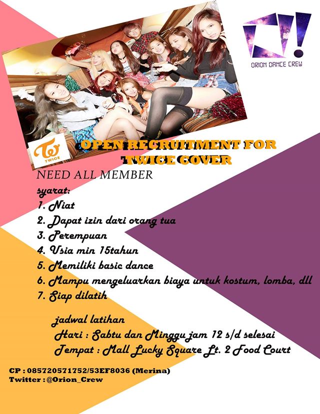 OPEN AUDITION for become our Trainee .. Twice Dance Cover, Domisili Bandung