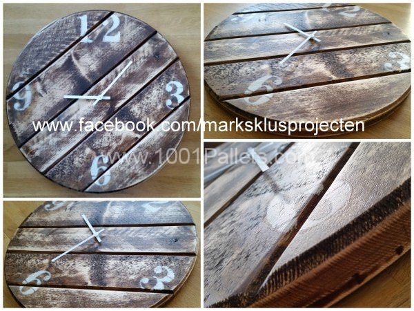 iRecyclart's tweet photo. Clock Made of Scaffolding And Pallet Wood : https://t.co/roXO3hwhE9 - #PalletClock #RecycledPallet https://t.co/YpioOSwpMG