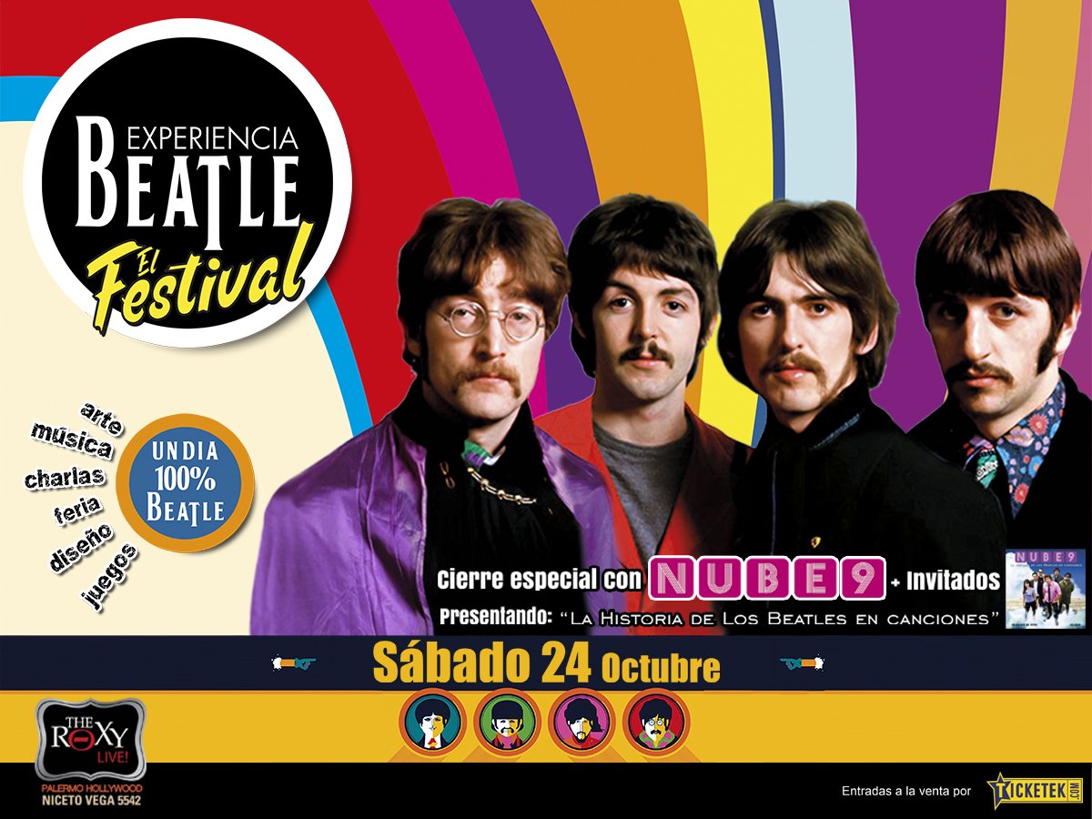 nusete's tweet photo. @carowailer Festival EXPERIENICA BEATLE. Mañana 15 a 24 en el Roxy (Palermo). Música, arte, feria, juegos, charlas. https://t.co/Mg2VRkdYVe